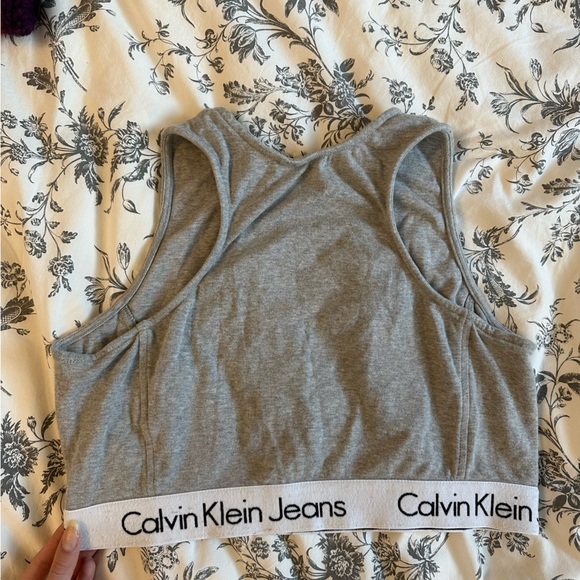 Calvin Klein Jeans Halter Neck Cropped Tank Top - Picture 3 of 5